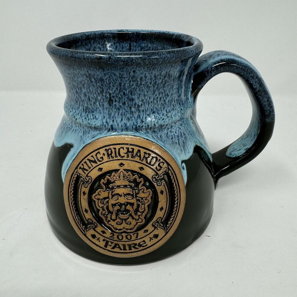 King Richard's Faire 2007 Coffee Mug Stein Cup Souvenir Grey Fox Pottery USA